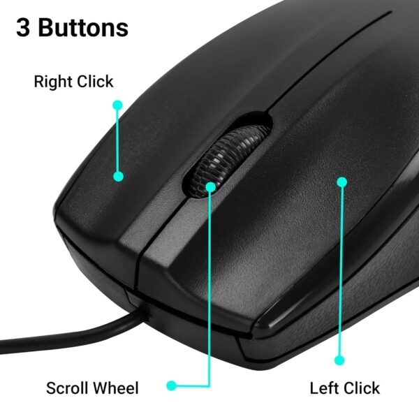 Zebronics Wired Keyboard and Mouse Combo with 104 Keys and a USB Mouse with 1200 DPI - Image 3