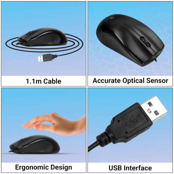 Zebronics Wired Keyboard and Mouse Combo with 104 Keys and a USB Mouse with 1200 DPI - Image 5