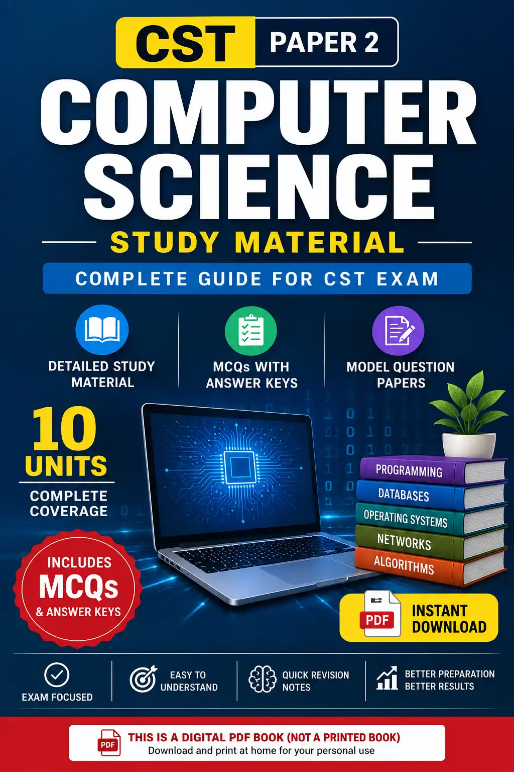 CST Paper 2 Computer Science Study Material & Model Question Papers – Complete PDF ONLY