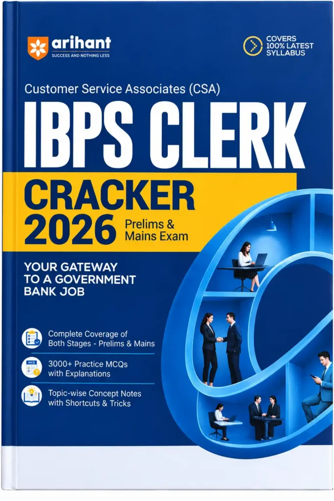 IBPS Clerk Cracker 2026 – Customer Service Associates (CSA) | Prelims & Mains Exam Preparation Book