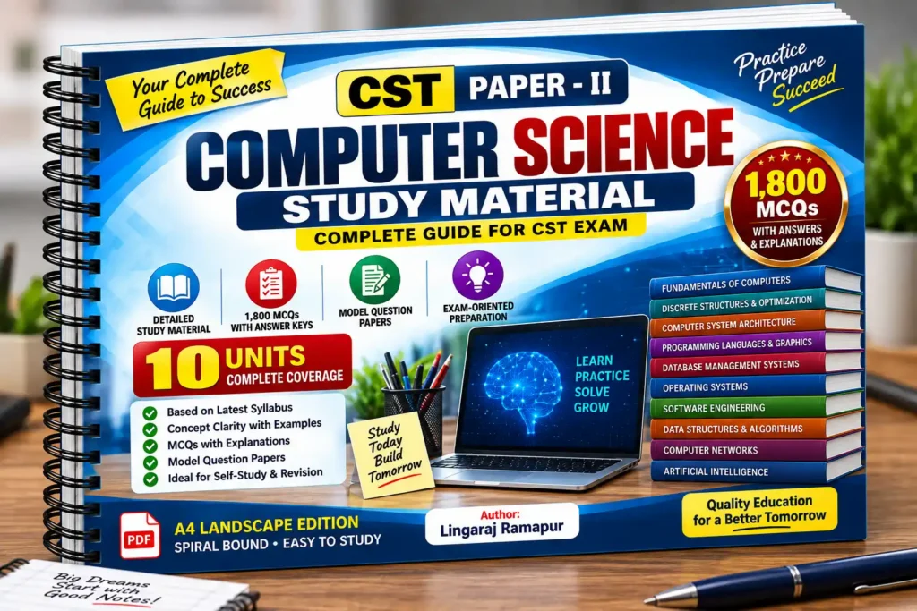 CST Paper-II Computer Science – 1,800 MCQ Question Bank Printed BOOK