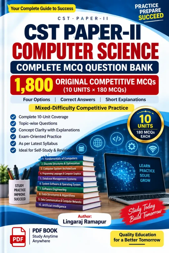 CST Paper-II – Computer Science: Complete MCQ Question Bank - PDF Material
